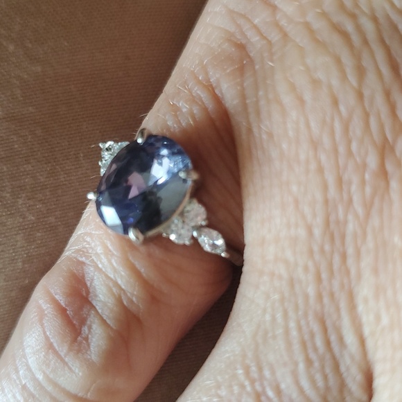 STERLING PURPLE TOURMALINE RING - Picture 1 of 5